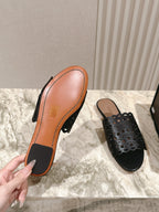 Alaia 2025 Vienne Slippers Black Lambskin 293659