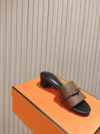 Gigi 50 Sandal Dark Brown Black Calfskin 445331