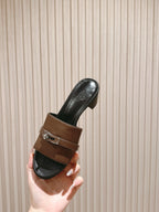 Gigi 50 Sandal Dark Brown Black Calfskin 445331
