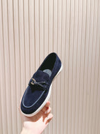 HM 25s Ignacio Loafer Navy Blue Suede Rubber 445350