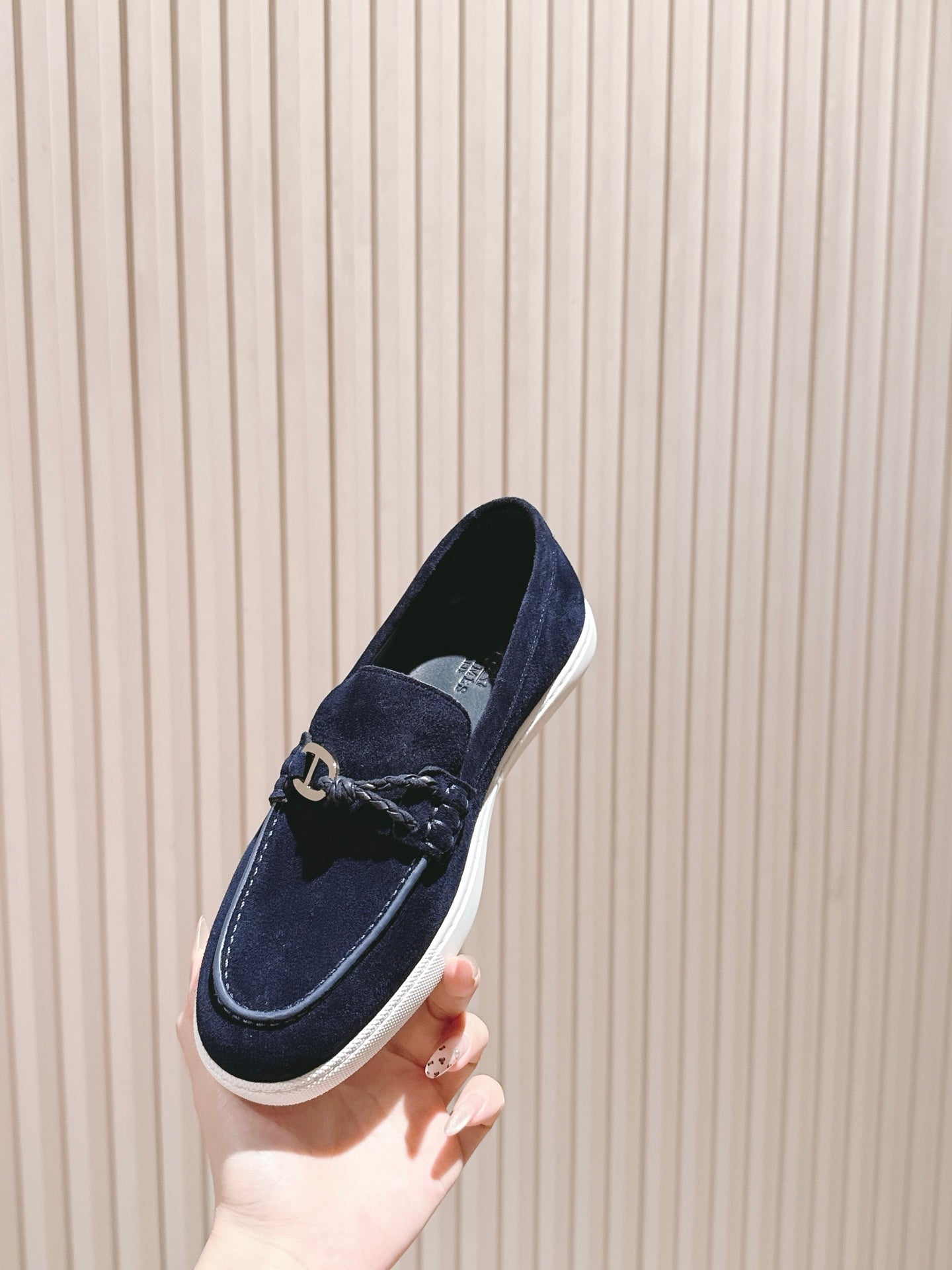 HM 25s Ignacio Loafer Navy Blue Suede Rubber 445350