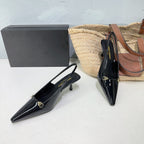 SL CARINE SLINGBACKS PUMP 60 BLACK CALFSKIN