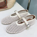 Alaia 25 Marry Janes Ballet Flats Ivory Wool Sheepskin 300454