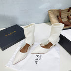 Alaia's new fall/winter ankle boots white sheepskin 388515