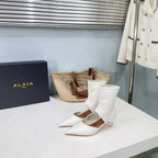 Alaia's new fall/winter ankle boots white sheepskin 388515