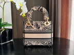 mini 17cm black pink embroidery canvas