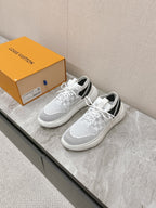 SNEAKERS IN WHITE DAMIER ELASTIC FABRIC