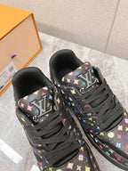 TRAINER SNEAKER IN BLACK MIX COLORFUL CALFSKIN