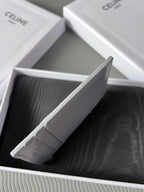 TRIOMPHE Zipped Card Holder Glacier Cowhide Leather