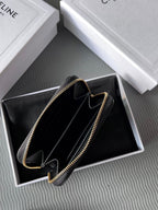 TRIOMPHE Compact Zipped Wallet Black Cowhide Leather