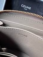 TRIOMPHE Compact Zipped Wallet Modern Taupe Cowhide Leather