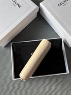 TRIOMPHE Compact Zipped Wallet Beige Cowhide Leather