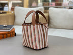 HM Picotin Lock 18 Bag Brown Taurillon Clemence Leather Embroidery 269974