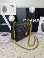 25C Mini Flap 24cm Black Lambskin Gold Heart Hardware