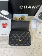 25C Mini Flap 24cm Black Lambskin Gold Heart Hardware