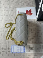 25C Mini Flap 24cm Grey Lambskin Gold Heart Hardware