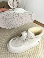 UGG Dopamine Snow Boots Light Grey Wool Suede 512874