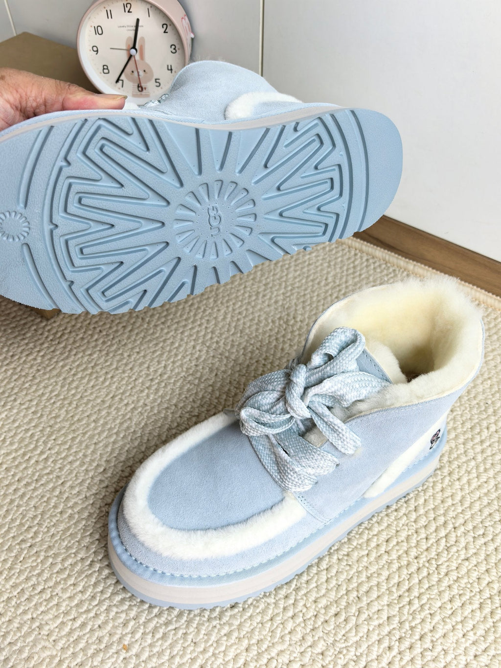UGG Dopamine Snow Boots Light Blue Wool Suede 512875