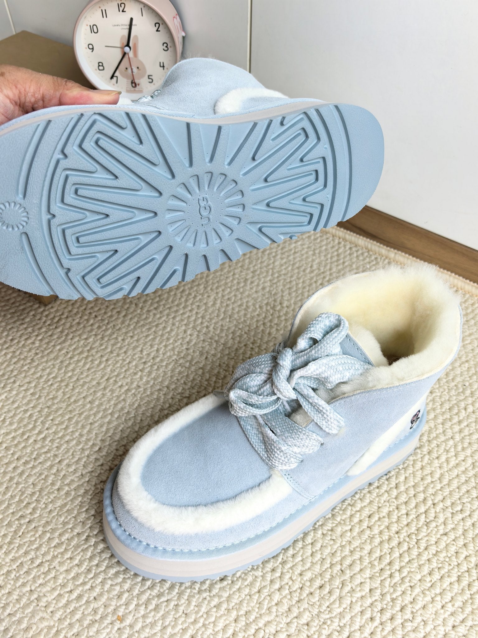 UGG Dopamine Snow Boots Light Blue Wool Suede 512875