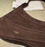 WAVE HOBO BAG 29 IN CHOCOLATE SUEDE