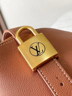 LOW KEY CABAS 47 IN SASSY SALMON GRAINED CALFSKIN GOLD BUCKLE