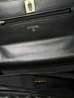 cc 25S Woc Top Handle 19cm Black Grained Calfskin Light Gold Hardware