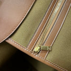 MEDIUM CABAS TRIOMPHE CANVAS 31.5 TAN CALFSKIN