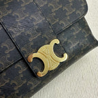 MEDIUM VICTOIRE BAG 25 IN BLACK TRIOMPHE CANVAS GOLD HARDWARE
