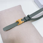 CEL 25mm Triomphe Belt Gray Green Taurillon Leather 176672