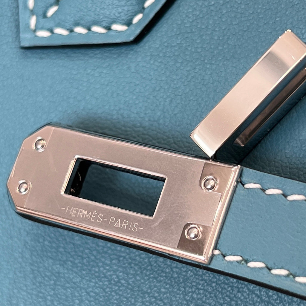 HM Birkin 𝟐𝟓 𝐒𝐰𝐢𝐟𝐭 Blue & Pearl Gray Cowhide  Grayiver Hardware (25day to produce) 270223