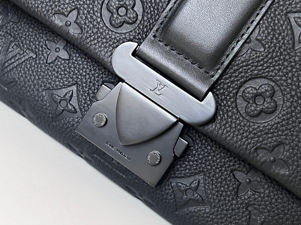 LV S-Cape Messenger Bag 28cm Black Taurillon Monogram leather