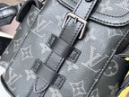 LV 24 Nano Christopher Handbag Black Monogram Eclipse Canvas