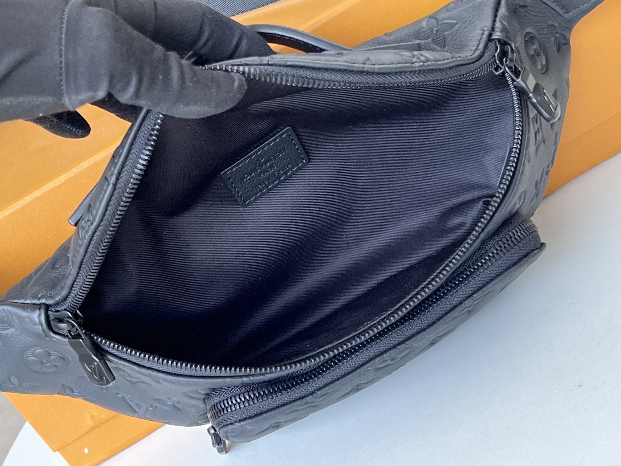 LV Rush Bumbag Black Monogram Shadow calfskin