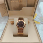 BVLGARI 33mm Diamond Numerals Pink Gold Case