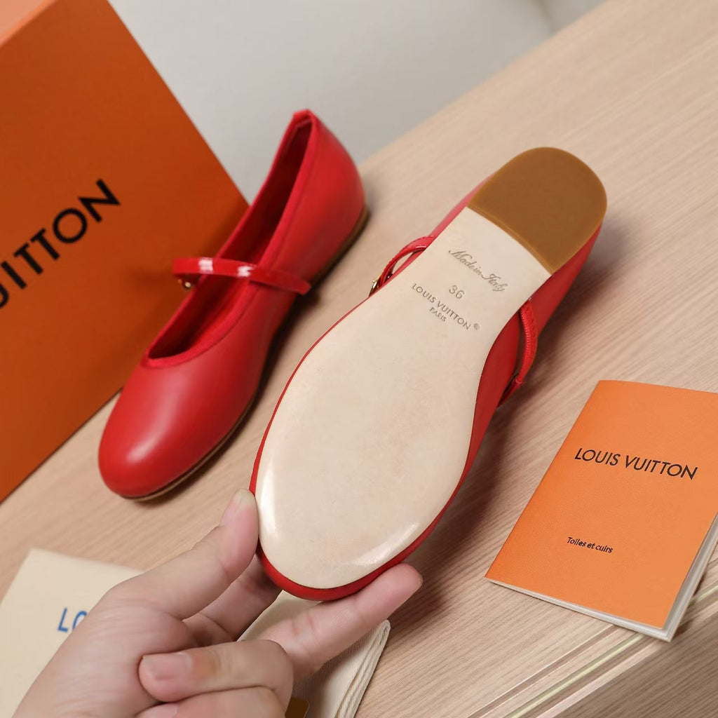 LV 25C Romy Flat Red Sheepskin 218301