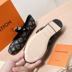 LV 25C Romy Flat Black Monogram Denim Fabric With gold logo 218309
