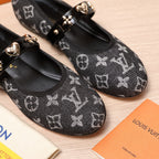 LV 25C Romy Flat Black Monogram Denim Fabric With gold logo 218309