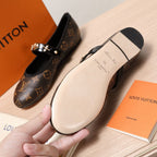LV 25C Romy Flat Caramel Brown Monogram With gold logo Sheepskin 218308