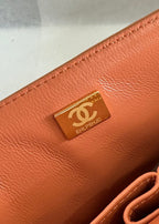 flap bag medium 25 brown lambskin gold hardware