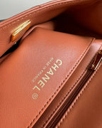 flap bag mini 20 brown lambskin gold hardware