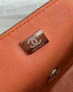flap bag mini 20 brown lambskin silver hardware
