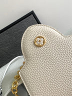 CAPUCINES BB 27 IN WHITE MIX PINK AND BEIGE TAURILLON GOLD HARDWARE