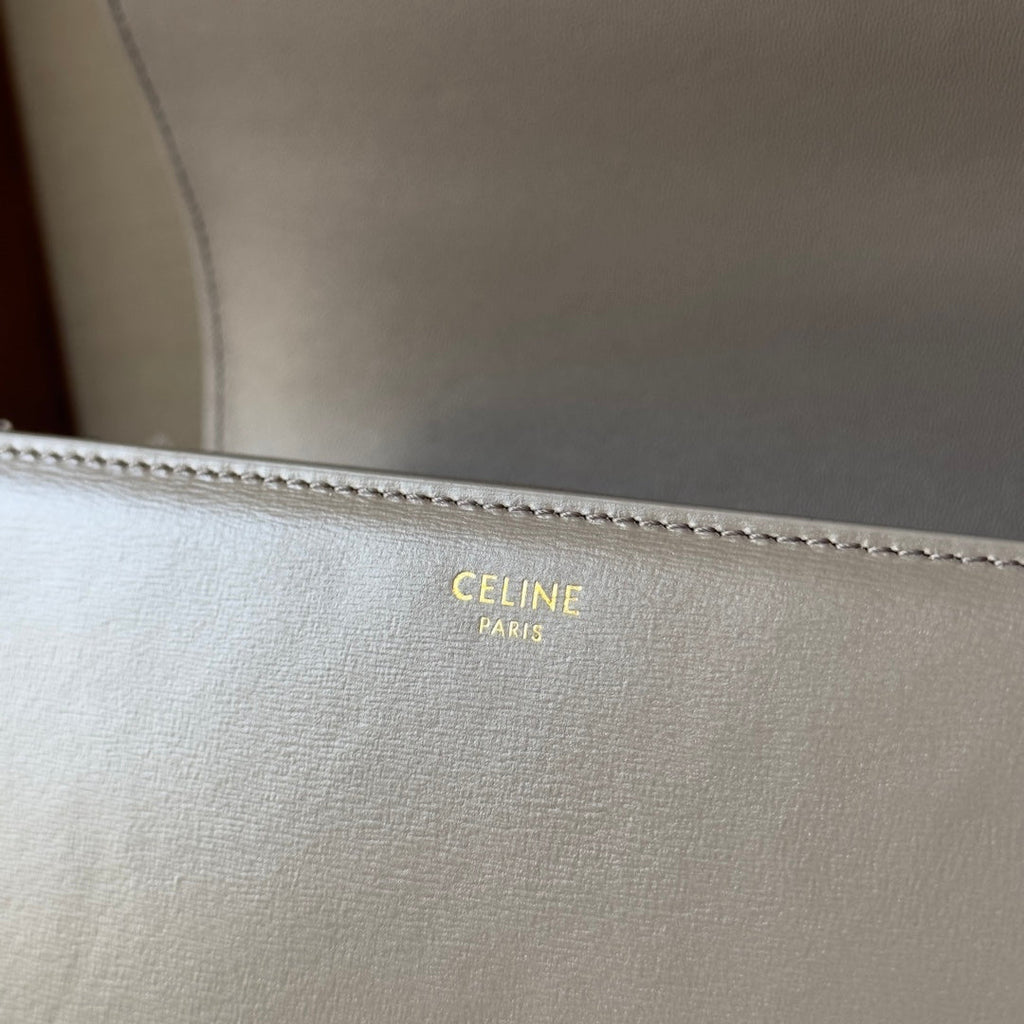 classique triomphe 22 grey calfskin gold hardware