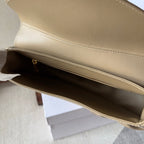 POLLY 33 IN SANDAL BROWN CALFSKIN GOLD LOGO