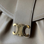 POLLY 33 IN SANDAL BROWN CALFSKIN GOLD LOGO