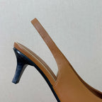 Rebecca Slingbacks 50 Saddle Brown Calfskin