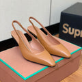 Rebecca Slingbacks 50 Saddle Brown Calfskin