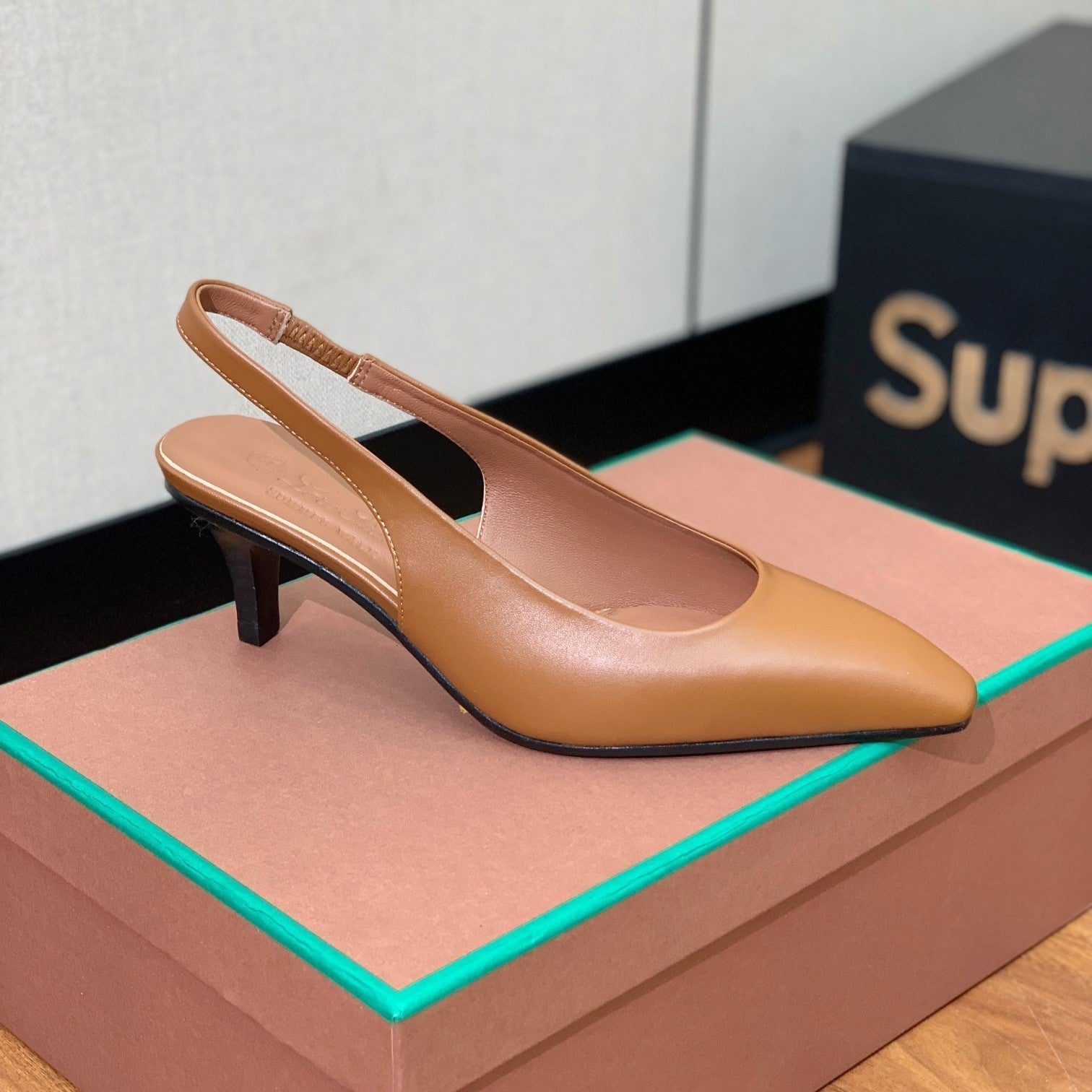 Rebecca Slingbacks 50 Saddle Brown Calfskin