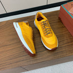 LP Week End Walk Sneaker In Yellow Mix Dark Yellow Denim Fabric And Sudede 984385