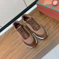 LP Week End Walk Sneaker In Tawny Mix Earth Brown Denim Fabric And Sudede 984389